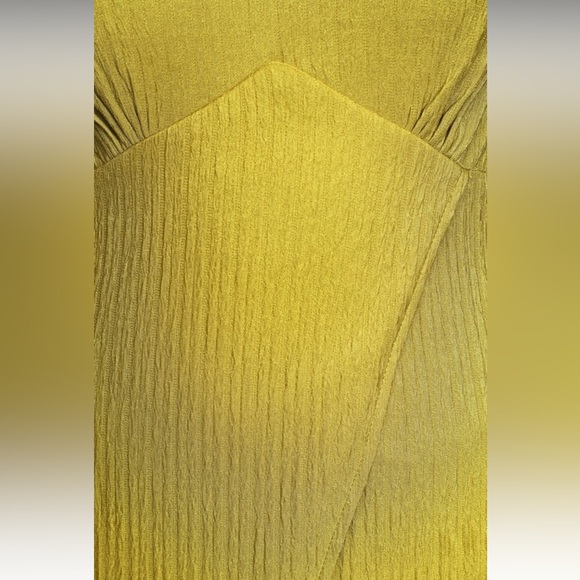 Lulus View and I Chartreuse Tie-Back Faux-Wrap Midi Dress - Picture 7 of 14